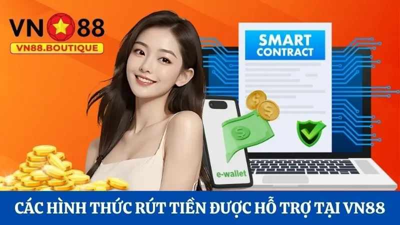 Các hình thức rút tiền được hỗ trợ tại VN88