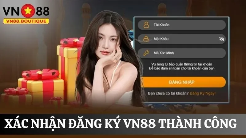Hội viên nhận thông báo đăng ký thành công tại nhà cái