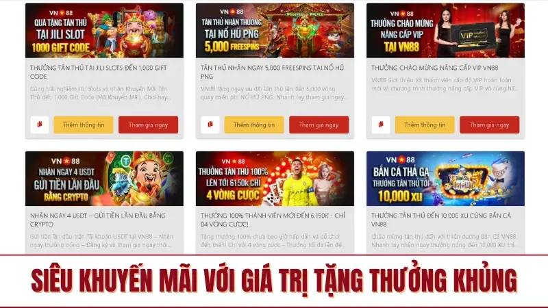 Siêu khuyến mãi với giá trị tặng thưởng khủng